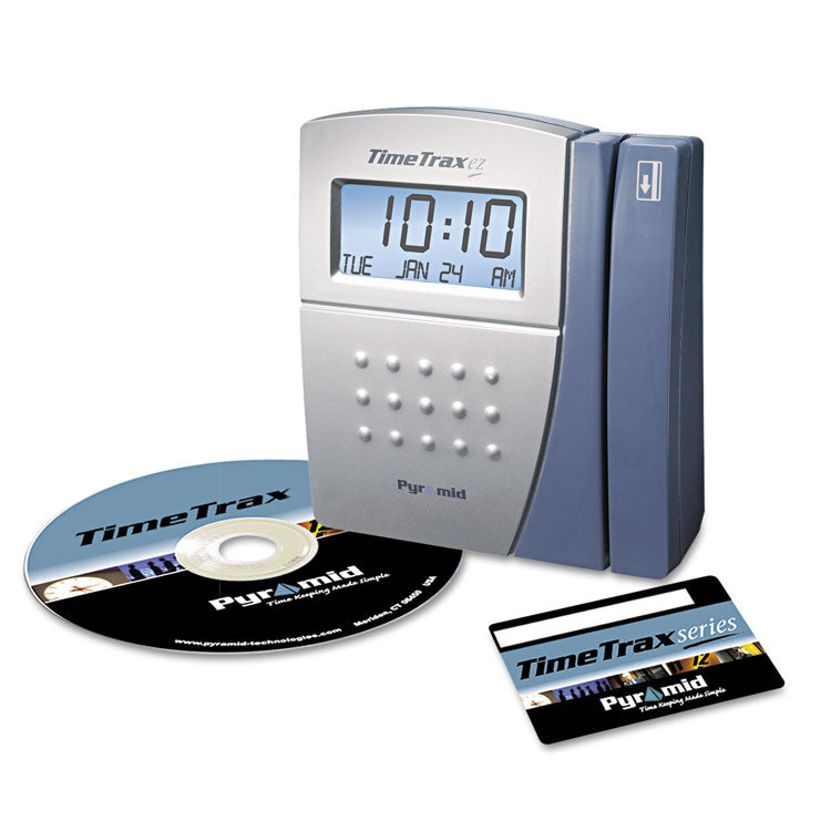 Pyramid Technologies TimeTrax EZ Time and Attendance System, Digital Display, Black (PTITTEZEK)