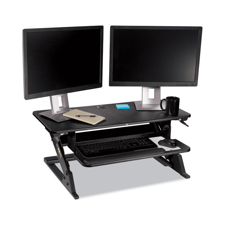 3M™ Precision Standing Desk, 35.4" x 22.2" x 6.2" to 20", Black (MMMSD60B)