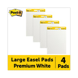 Post-it® Easel Pads Super Sticky Vertical-Orientation Self-Stick Easel Pad Value Pack, Unruled, 25 x 30, White, 30 Sheets, 4/Carton (MMM559VAD) Carton of 4