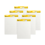 Post-it® Easel Pads Super Sticky Vertical-Orientation Self-Stick Easel Pad Value Pack, Unruled, 25 x 30, White, 30 Sheets, 6/Carton (MMM559VAD6PK)