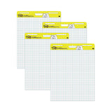 Post-it® Easel Pads Super Sticky Vertical-Orientation Self-Stick Easel Pad Value Pack, Quadrille Rule (1 sq/in), 25 x 30, White, 30 Sheets, 4/Carton (MMM560VAD4PK) 4 Pads