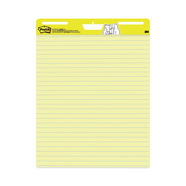 Post-it® Easel Pads Super Sticky Vertical-Orientation Self-Stick Easel Pads, Presentation Format (1.5" Rule), 25 x 30, Yellow, 30 Sheets, 2/Carton (MMM561) Carton of 2