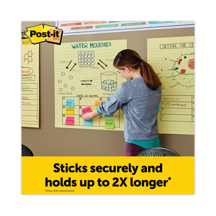 Post-it® Easel Pads Super Sticky Vertical-Orientation Self-Stick Easel Pads, Presentation Format (1.5" Rule), 25 x 30, Yellow, 30 Sheets, 2/Carton (MMM561) Carton of 2