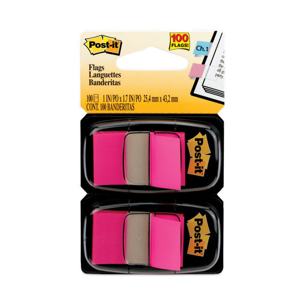 Post-it® Flags Standard Page Flags in Dispenser, Bright Pink, 50 Flags/Dispenser, 2 Dispensers/Pack (MMM680BP2)