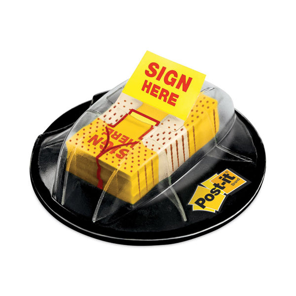 Post-it® Flags Page Flags in Dispenser, "Sign Here", Yellow, 200 Flags/Dispenser (MMM680HVSH)