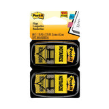 Post-it® Flags Arrow Message 1" Page Flags, "Notarize," Yellow, 50 Flags/Dispenser, 2 Dispensers/Pack (MMM680NZ2) Dispenser of 100