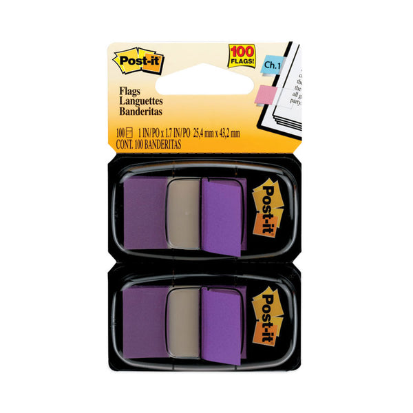 Post-it® Flags Standard Page Flags in Dispenser, Purple, 50 Flags/Dispenser, 2 Dispensers/Pack (MMM680PU2)