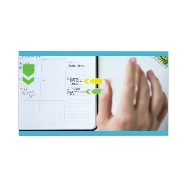 Post-it® Flags Arrow Message 1" Page Flags, Sign Here, Yellow, 50 Flags/Dispenser, 12 Dispensers/Pack (MMM680SH12) Box of 12