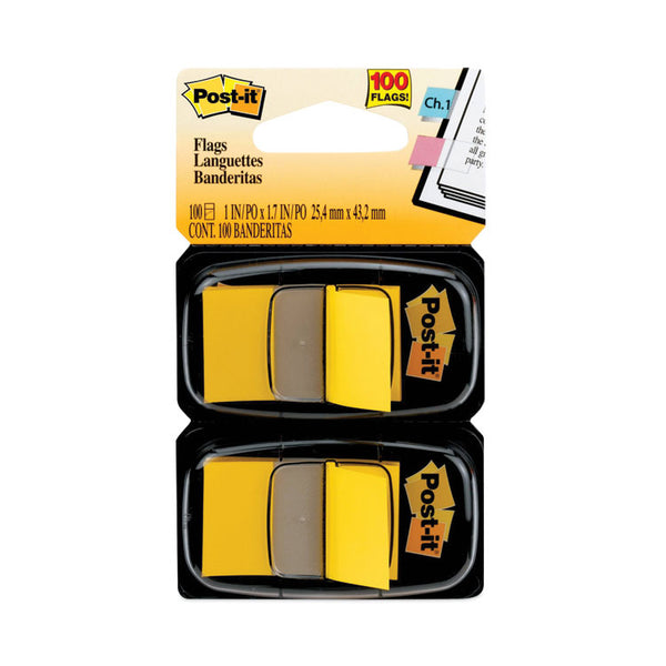 Post-it® Flags Standard Page Flags in Dispenser, Yellow, 50 Flags/Dispenser, 2 Dispensers/Pack (MMM680YW2) Dispenser of 100