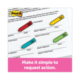 Post-it® Flags Arrow Message 0.5" Page Flags, Sign and Date, 4 Primary Colors, 20 Flags/Dispenser, 4 Dispensers/Pack (MMM684SD) Pack of 80