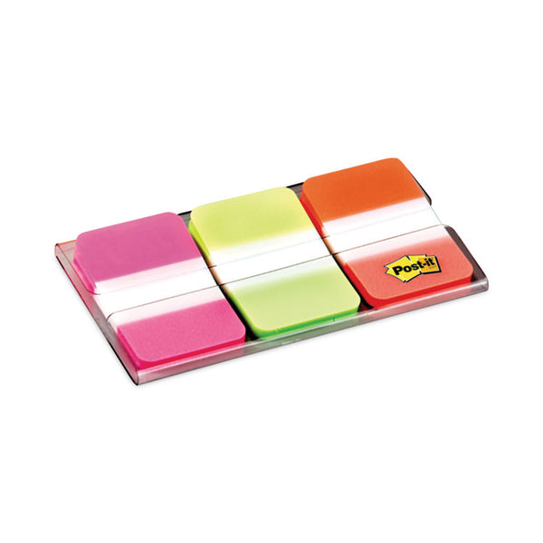 Post-it® Tabs 1" Plain Solid Color Tabs, 1/5-Cut, Assorted Bright Colors, 1" Wide, 66/Pack (MMM686PGO)