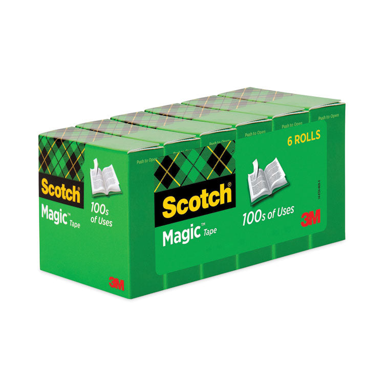 Scotch® Magic Tape Refill, 1" Core, 0.75" x 83.33 ft, Clear, 6/Pack (MMM810K6)