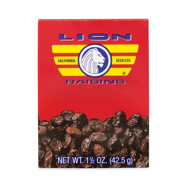 Lion California Seedless Raisins, 1.5 oz Box, 6/Pack, Ships in 1-3 Business Days (GRR30801001) Each