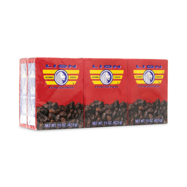 Lion California Seedless Raisins, 1.5 oz Box, 6/Pack, Ships in 1-3 Business Days (GRR30801001) Each