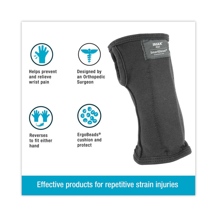 IMAK® RSI SmartGlove Wrist Wrap, Small, Fits Hands Up to 3.25" Wide, Black (IMAA20125)