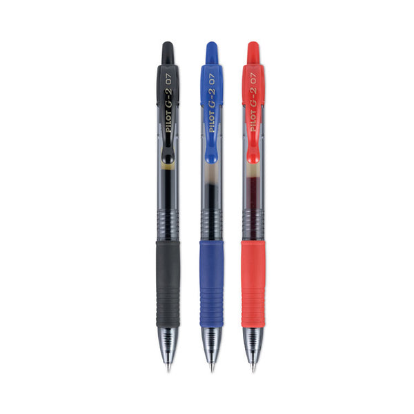 Pilot® G2 Premium Gel Pen, Retractable, Fine 0.7 mm, Assorted Ink and Barrel Colors, 3/Pack (PIL31023)