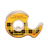 Scotch® Double-Sided Permanent Tape in Handheld Dispenser, 1" Core, 0.5" x 20.83 ft, Clear, 3/Pack (MMM3136)