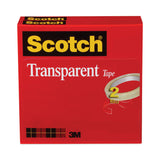 Scotch® Transparent Tape, 3" Core, 0.5" x 72 yds, Transparent, 2/Pack (MMM6002P1272)