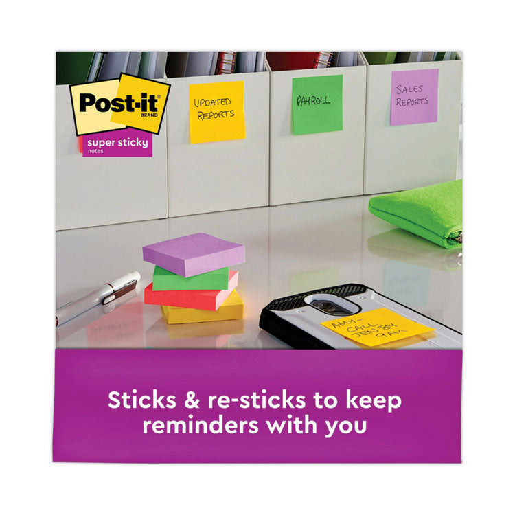 Post-it® Notes Super Sticky Pads in Playful Primary Collection Colors, 2" x 2", 90 Sheets/Pad, 8 Pads/Pack (MMM6228SSAN) Pack of 8