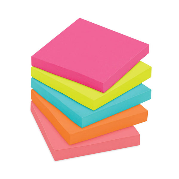 Post-it® Notes Original Pads in Poptimistic Collection Colors, 3" x 3", 100 Sheets/Pad, 5 Pads/Pack (MMM6545PK) Pack of 5