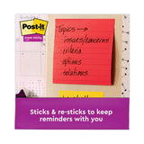 Post-it® Notes Super Sticky Pads in Playful Primary Collection Colors, Note Ruled, 4" x 4", 90 Sheets/Pad, 6 Pads/Pack (MMM6756SSAN) Pack of 6