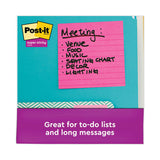 Post-it® Notes Super Sticky Pads in Energy Boost Collection Colors, Note Ruled, 4" x 4", 90 Sheets/Pad, 6 Pads/Pack (MMM6756SSUC) Pack of 6