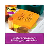 Post-it® Notes Super Sticky Pads in Energy Boost Collection Colors, Note Ruled, 4" x 4", 90 Sheets/Pad, 6 Pads/Pack (MMM6756SSUC) Pack of 6