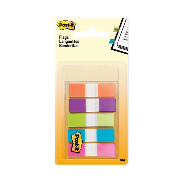 Post-it® Flags Page Flags in Portable Dispenser, Assorted Brights, 5 Dispensers, 20 Flags/Color (MMM6835CB2)