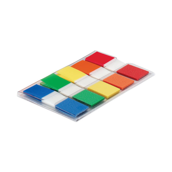 Post-it® Flags Page Flags in Portable Dispenser, Assorted Primary, 20 Flags/Color, 100 Flags/Pack (MMM6835CF)