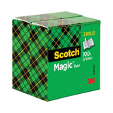Scotch® Magic Tape Refill, 3" Core, 0.75" x 72 yds, Clear, 2/Pack (MMM8102P3472)