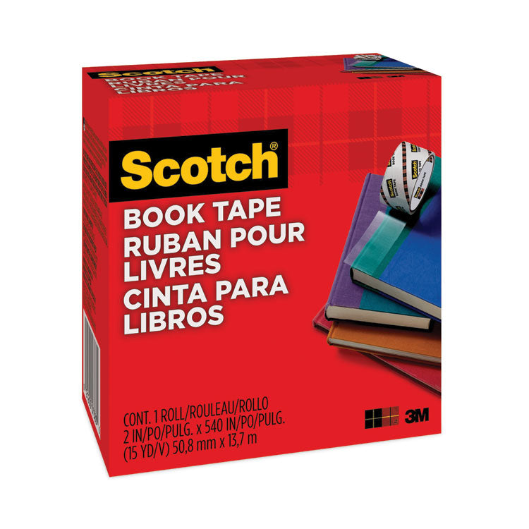 Scotch® Book Tape, 3" Core, 2" x 15 yds, Clear (MMM8452)