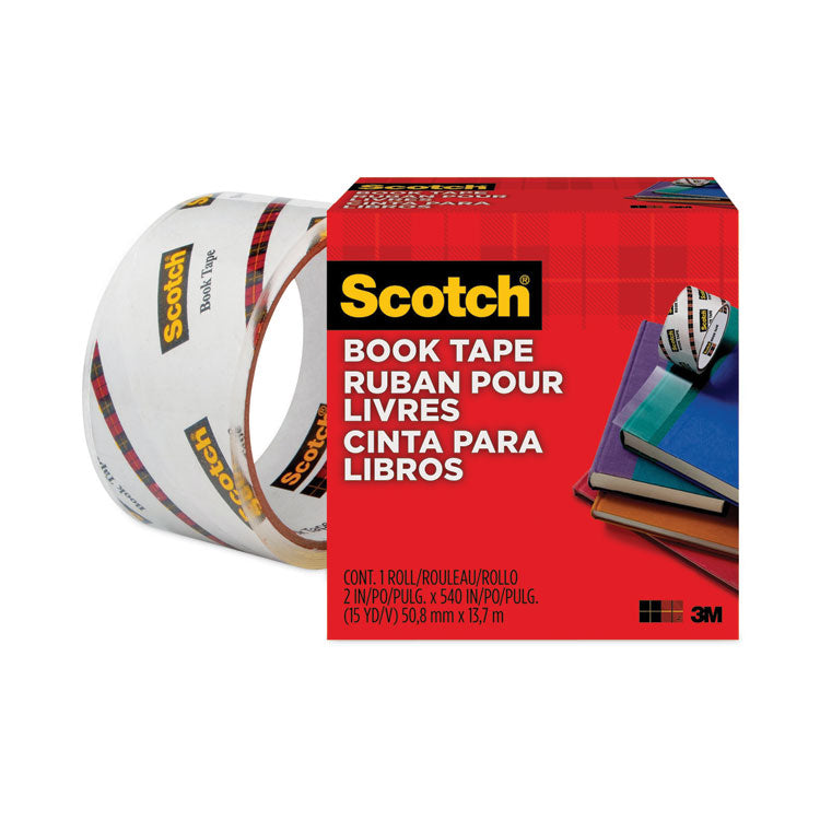 Scotch® Book Tape, 3" Core, 2" x 15 yds, Clear (MMM8452)