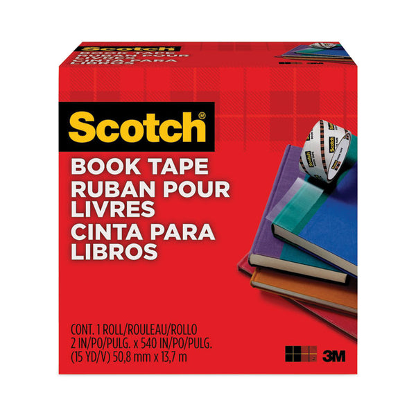 Scotch® Book Tape, 3" Core, 2" x 15 yds, Clear (MMM8452)