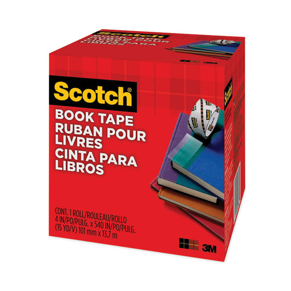 Scotch® Book Tape, 3" Core, 4" x 15 yds, Clear (MMM8454)