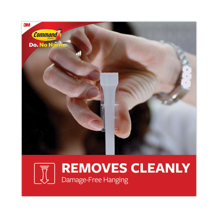 Command™ General Purpose Hooks, Large, Plastic, White, 5 lb Capacity, 14 Hooks and 16 Strips/Pack (MMM17003MPES) Each