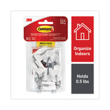 Command™ General Purpose Hooks, Small, Metal, White/Silver, 0.5 lb Capacity, 28 Hooks and 32 Strips/Pack (MMM17067MPES) Pack of 28