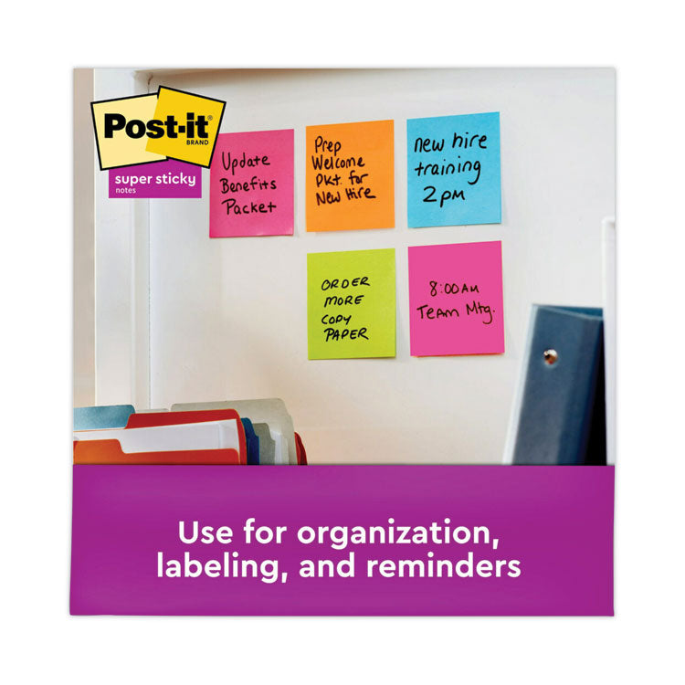 Post-it® Notes Super Sticky Pads in Energy Boost Collection Colors, 3" x 3", 90 Sheets/Pad, 24 Pads/Pack (MMM65424SSAU) Pack of 24