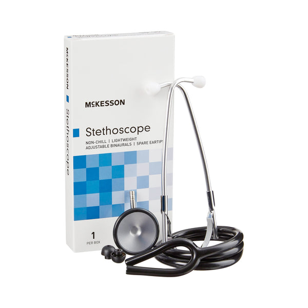 McKesson General Exam Stethoscope Black 1-Tube 21 Inch Tube Single Sided Chestpiece (363736_EA) 1/EA