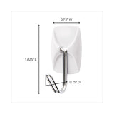 Command™ General Purpose Wire Hooks Multi-Pack, Small, Metal, White, 0.5 lb Capacity, 9 Hooks and 12 Strips/Pack (MMM170679ES) Pack of 9
