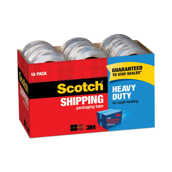 Scotch® 3850 Heavy-Duty Packaging Tape Cabinet Pack, 3" Core, 1.88" x 54.6 yds, Clear, 18/Pack (MMM385018CP)
