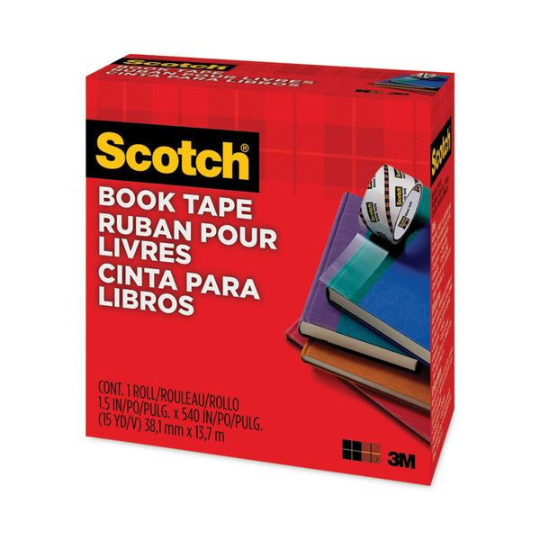 Scotch® Book Tape, 3" Core, 1.5" x 15 yds, Clear (MMM845112)