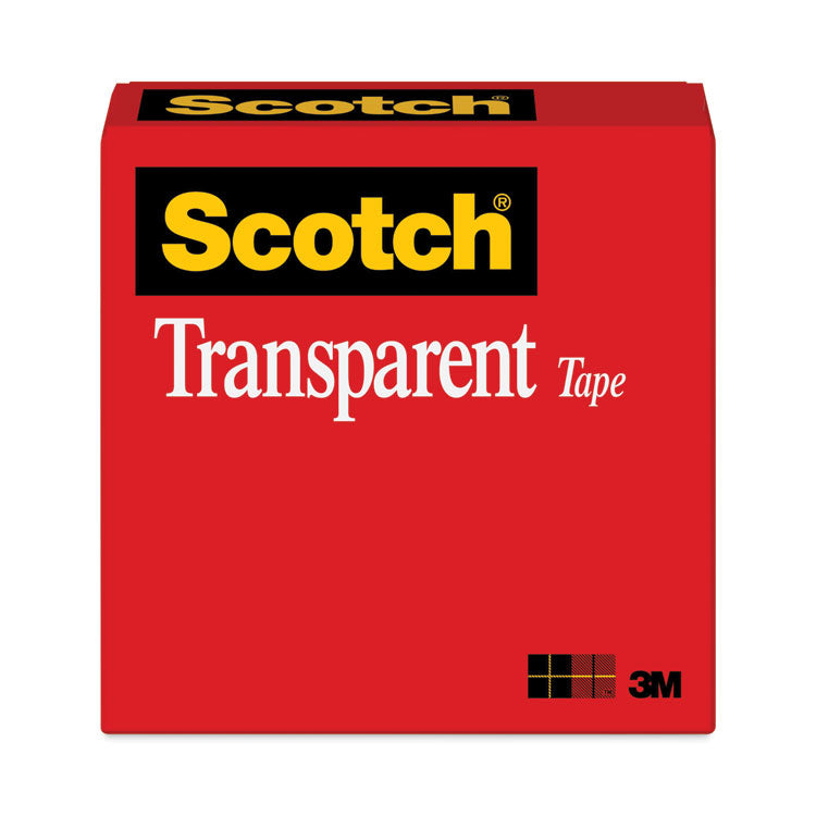 Scotch® Transparent Tape, 3" Core, 1" x 72 yds, Transparent (MMM60012592)
