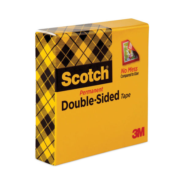 Scotch® Double-Sided Tape, 1" Core, 0.5" x 75 ft, Clear (MMM66512900)