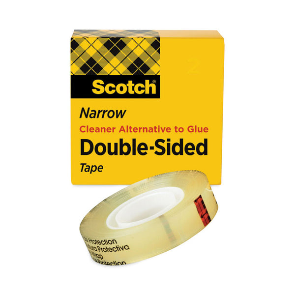 Scotch® Double-Sided Tape, 1" Core, 0.5" x 75 ft, Clear (MMM66512900)