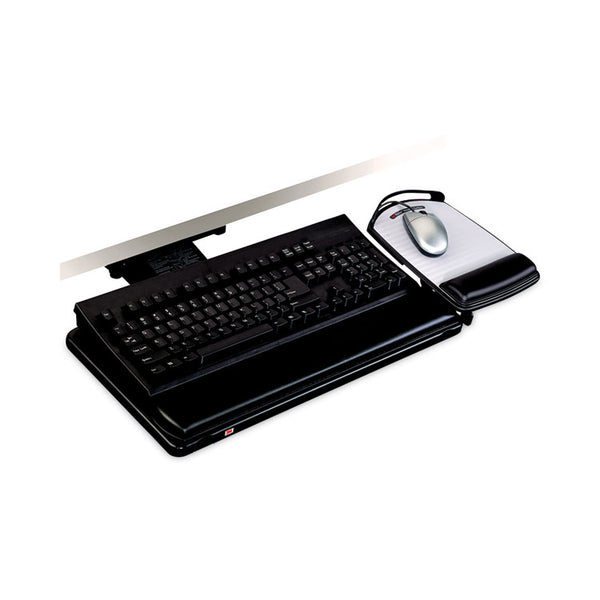 3M™ Knob Adjust Keyboard Tray With Highly Adjustable Platform, Black (MMMAKT80LE) Each