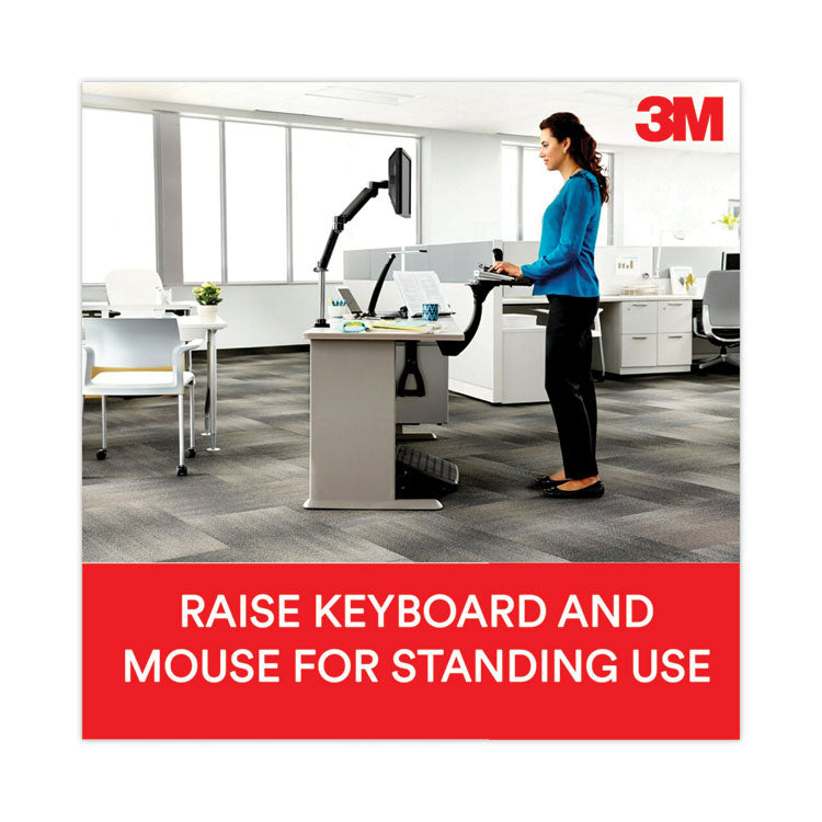 3M™ Sit/Stand Easy Adjust Keyboard Tray, Highly Adjustable Platform,, Black (MMMAKT180LE) Each