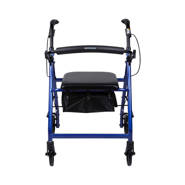 McKesson 4 Wheel Rollator Blue Adjustable Height / Folding Aluminum Frame (1065264_EA) 1/EA