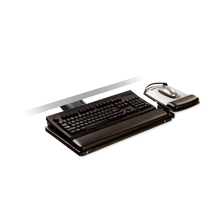 3M™ Sit/Stand Easy Adjust Keyboard Tray, Highly Adjustable Platform,, Black (MMMAKT180LE) Each