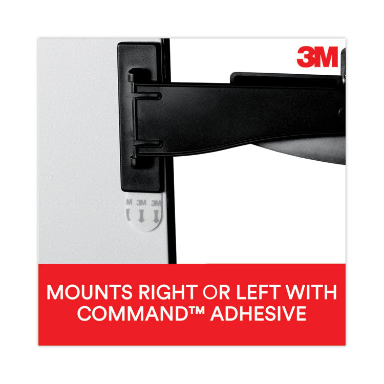 3M™ Swing Arm Copyholder, Adhesive Monitor Mount, 30 Sheet Capacity, Plastic, Black/Silver Clip (MMMDH240MB) Each