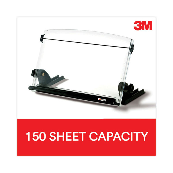 3M™ In-Line Adjustable Desktop Copyholder,150 Sheet Capacity, Plastic, Black/Clear (MMMDH630)